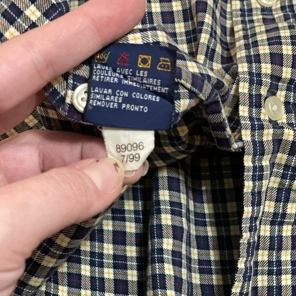 Vintage 90’s Y2K Tommy Hilfiger Long sleeve plaid button front shirt size XL - Picture 5 of 6